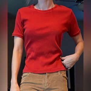 Vintage Harold’s Ribbed Maroon Crew Neck Shirt Blouse M